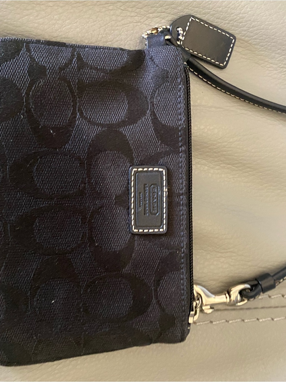 Coach Black Signature Wristlet